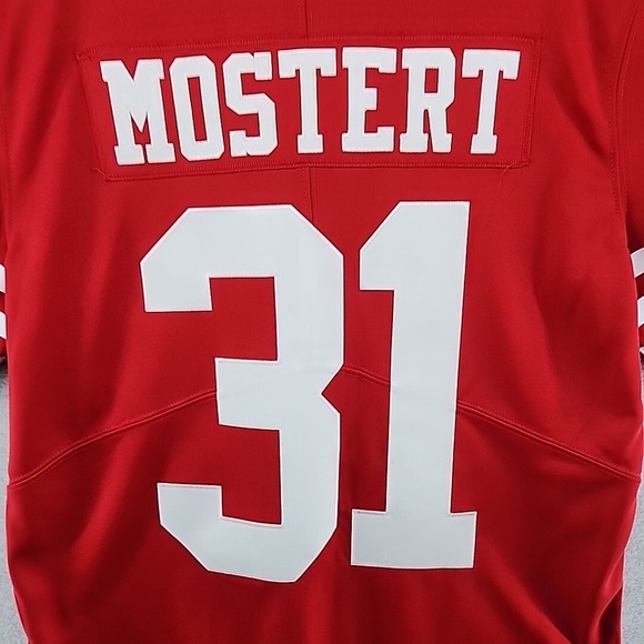 San Francisco 49ers Nike NFL Football Jersey Med Mostert 31 On Field New Stitch - Picture 13 of 15